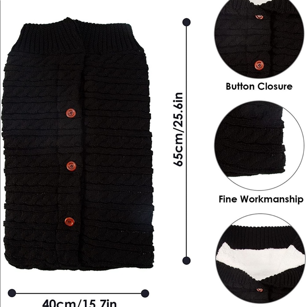 Newborn baby swaddle fleece stroller wrap blanket - Black - Picture 3 of 4